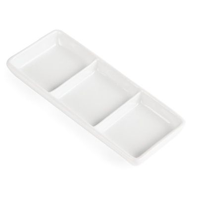 Plat à 3 Compartiments Blanc - Boite de 12 - Olympia