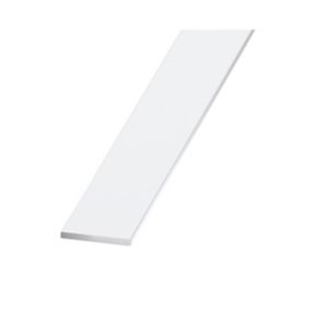 Plat aluminium laqué blanc 25 x 2 mm, 2 m