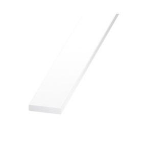 Plat PVC blanc 25 x 5 mm, 2 m