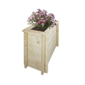 Plate-bande surélevée en bois - 78x38xH57 cm - Jardinières en bois pour fleurs, herbes aromatiques, légumes - Timbela M612