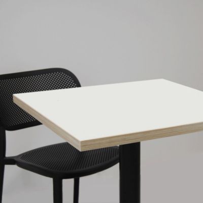 Plateau 120x70 blanc chants bois - Restootab