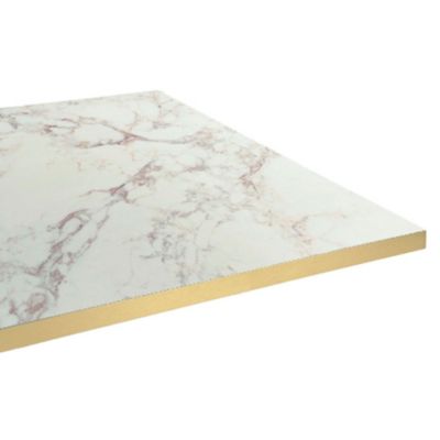 Plateau 120x70 decor marbre olympo chants laiton - Restootab