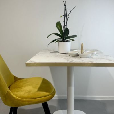 Plateau 120x70 decor marbre olympo chants laiton - Restootab