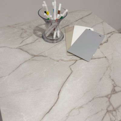 Plateau 120x70 decor marbre yule - Restootab