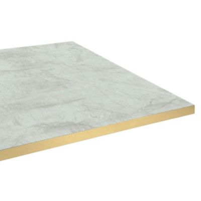 Plateau 160x80 decor marbre pokhara chants laiton - Restootab