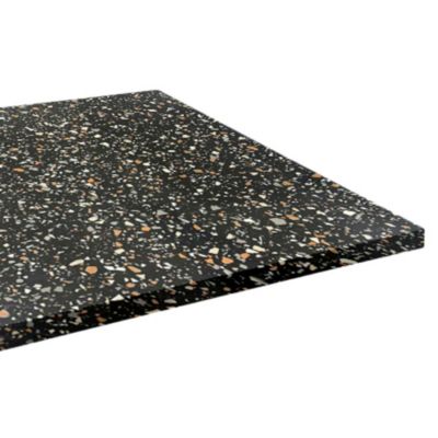 Plateau 60x60 decor terrazzo black chip - Restootab
