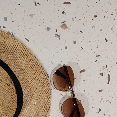 Plateau 70x70 decor terrazzo cassata - Restootab