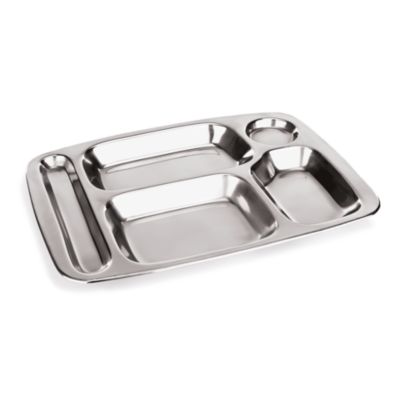 Plateau a compartiments en Acier au nickel-chrome L 365 mm l 265 mm - Lot de 6 - Was Germany