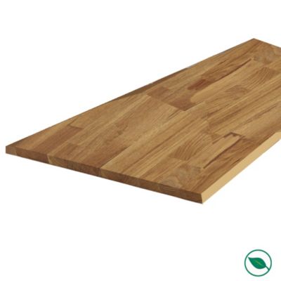 Plateau chêne massif huilé lamellé collé abouté 1600 x 800 x 22 mm