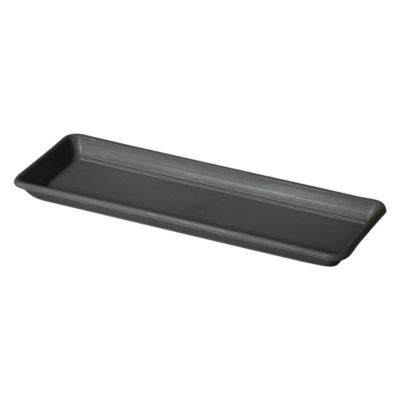 Plateau Day R pour pot de fleurs plastique gris anthracite 50 cm Deroma