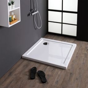 Plateau De Douche Carré 80X80 Cm Acrylique Et Abs Blanc - Alba