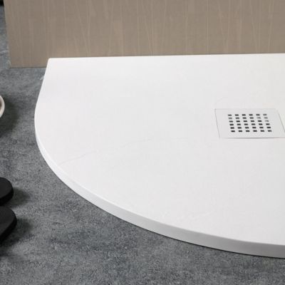 Plateau De Douche D'angle 90X90 En Résine Fine H2,5Cm Blanc Muse