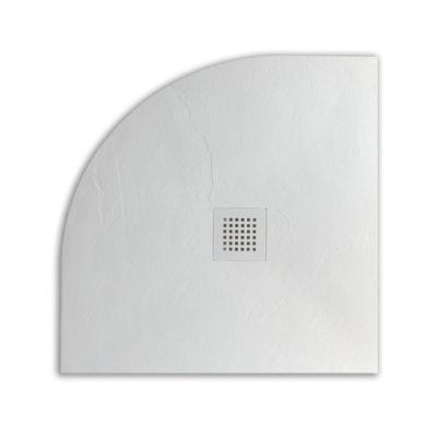 Plateau De Douche D'angle 90X90 En Résine Fine H2,5Cm Blanc Muse