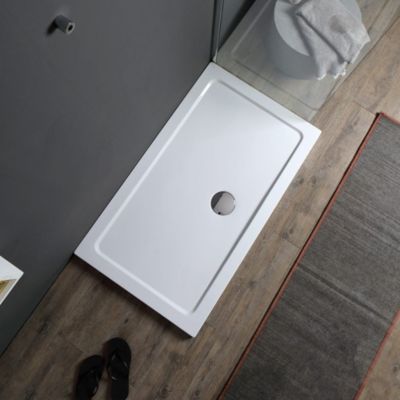 Plateau De Douche Rectangulaire 70X90 En Acrylique Et Abs Blanc - Alba
