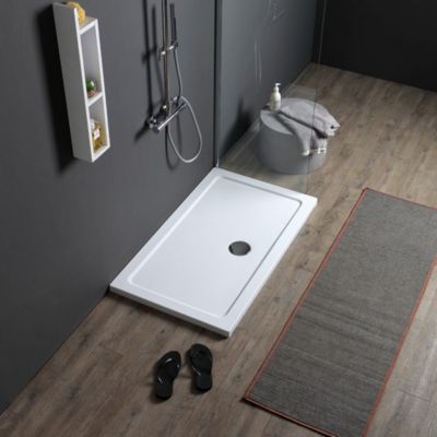 Plateau De Douche Rectangulaire 70X90 En Acrylique Et Abs Blanc - Alba