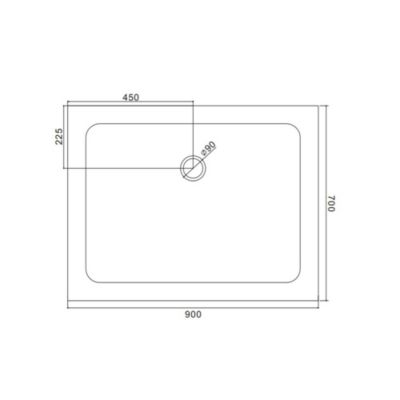 Plateau De Douche Rectangulaire 70X90 En Acrylique Et Abs Blanc - Alba