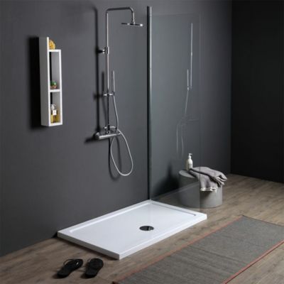 Plateau De Douche Rectangulaire 70X90 En Acrylique Et Abs Blanc - Alba