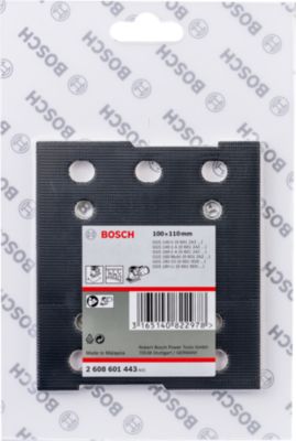Plateau de ponçage 110 x 100 mm auto-agrippant pour ponceuse vibrante, référence 2608601443 Bosch