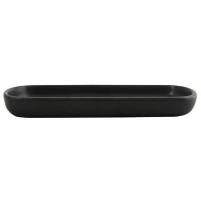 Plateau de salle de bains noir mat en céramique L.25,7 x l.11,5 x H.2,8 cm, MSV Maonie