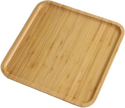 Plateau de service carré en bambou robuste et léger 30 x 30 x 1.5 cm
