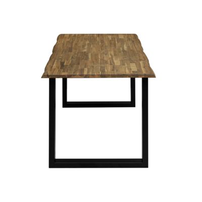 Plateau de Table Acacia bord naturel pré-huilé Teck, L.180 cm x l.80 cm, Ep.26 mm