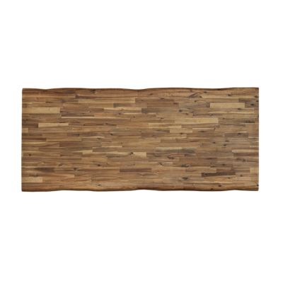 Plateau de Table Acacia bord naturel pré-huilé Teck, L.180 cm x l.80 cm, Ep.26 mm