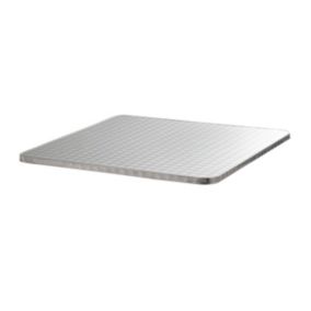 Plateau de table carré en aggloméré et inox 70 x 70 cm gris Brixton  Oviala