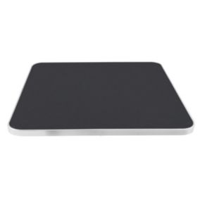 Plateau de table carré noir cerclage argent 60cm Montmartre  Oviala