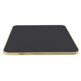 Plateau de table carré noir cerclage doré 60cm Montmartre  Oviala