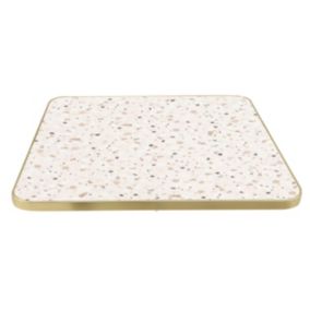 Plateau de table carré terrazzo cerclage doré 60cm Montmartre  Oviala