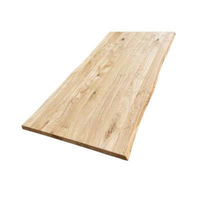 Plateau de Table Chêne Rustique Pré-huilé Bord Naturel, L.120 cm x l.60 cm, Ep.27 mm