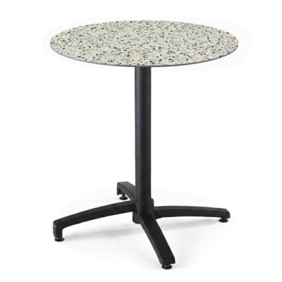 Plateau de table de jardin rond HPL 70 cm terrazzo Oviala