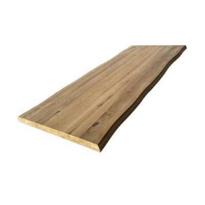 Plateau de table pleines lames Chêne Rustique bord naturel flacheux L.200 X l.80 cm, Ep.40 mm