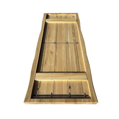 Plateau de table pleines lames Chêne Rustique bord naturel flacheux L.200 X l.80 cm, Ep.40 mm