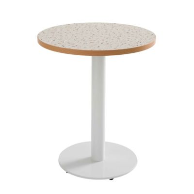 Plateau de table rond en mélaminé 60 cm terrazzo Oviala