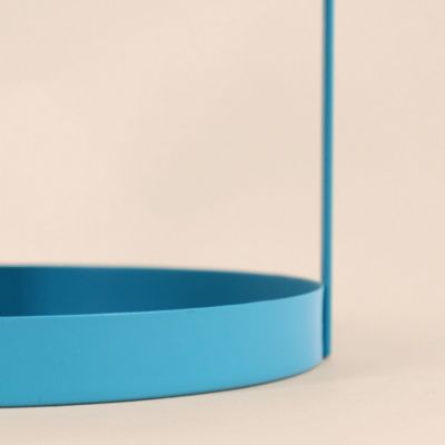 Plateau double en métal bleu 27x22cm