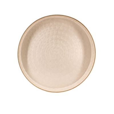 Plateau en métal doré aspect nacré 46cm