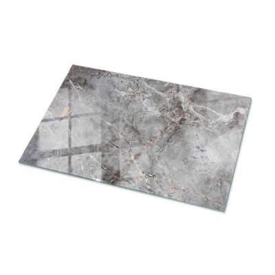 Plateau en verre trempé Tulup 100x70 cm Motif naturel de marbre