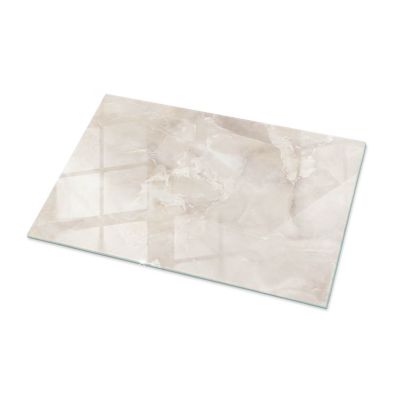 Plateau en verre trempé Tulup 100x70 cm Motif texturé de marbre
