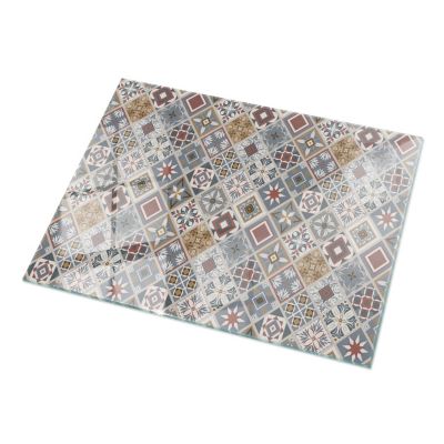 Plateau en verre trempé Tulup 120x80 cm Motif mosaïque avec ornements