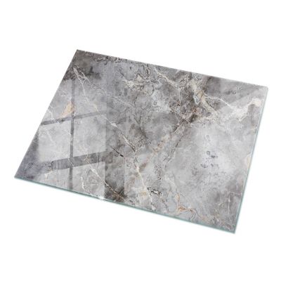 Plateau en verre trempé Tulup 120x80 cm Motif naturel de marbre