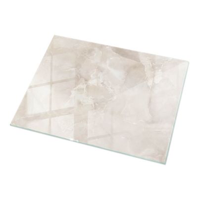 Plateau en verre trempé Tulup 120x80 cm Motif texturé de marbre
