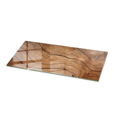 Plateau en verre trempé Tulup 125x50 cm Motif bois