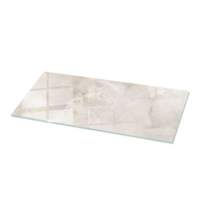 Plateau en verre trempé Tulup 125x50 cm Motif texturé de marbre