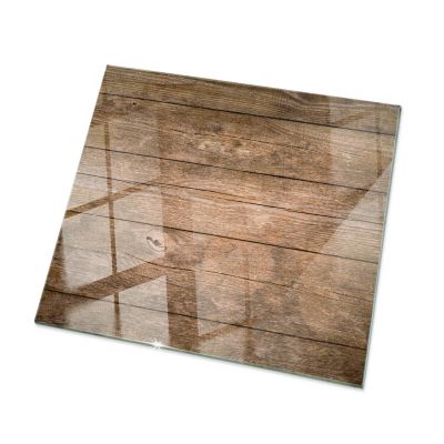 Plateau en verre trempé Tulup 50x50 cm Structure de planches en bois