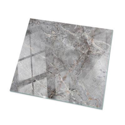 Plateau en verre trempé Tulup 60x60 cm Motif naturel de marbre