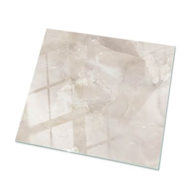 Plateau en verre trempé Tulup 60x60 cm Motif texturé de marbre