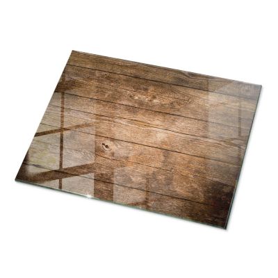 Plateau en verre trempé Tulup 80x60 cm Structure de planches en bois