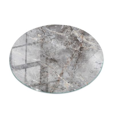 Plateau en verre trempé Tulup fi70 cm Motif naturel de marbre