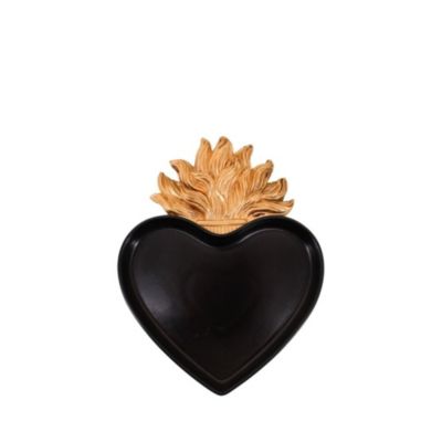 Plateau ex-voto coeur en résine 23x17cm